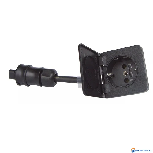 EOQW1NFB Vetus quick connect Schuko wall socket 16a zwart
