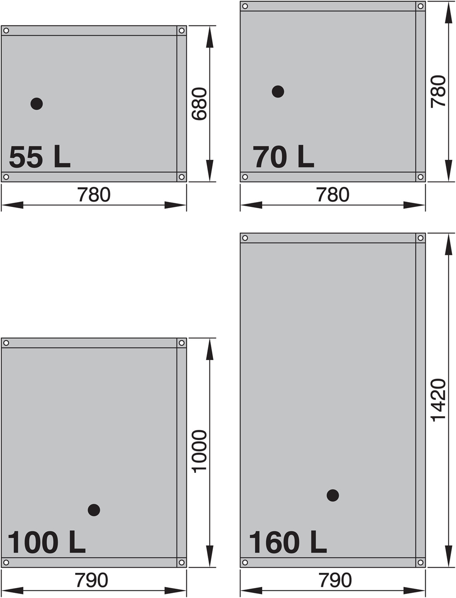 VETUS flexibele vuilwatertank 70 liter - Afbeelding 2