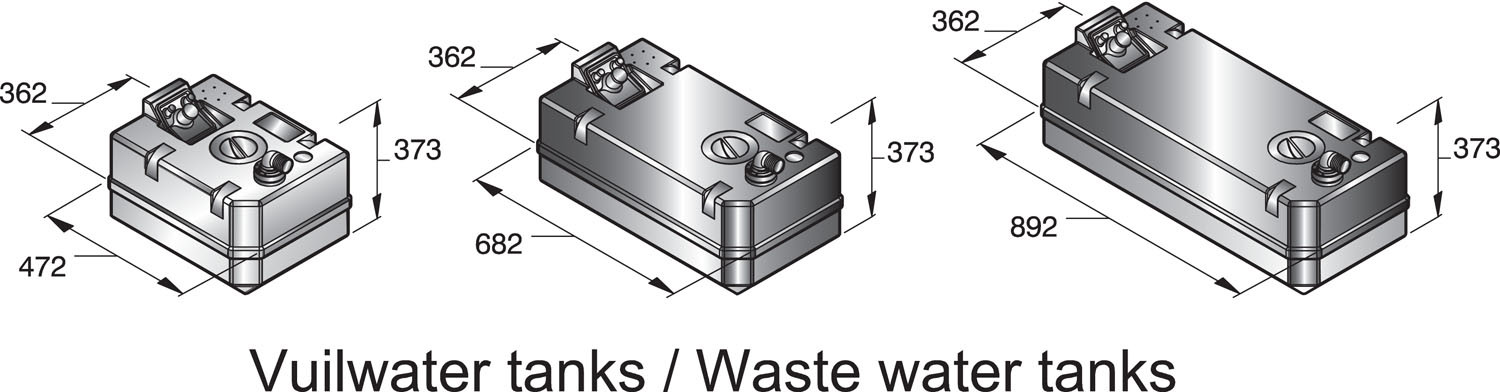 VETUS vuilwatertank 80 liter incl. aansluitingen - Afbeelding 2