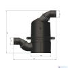 VETUS HD WATERLOCK / GELUIDDEMPER TYPE HPW 152 MM, 55 LITER.