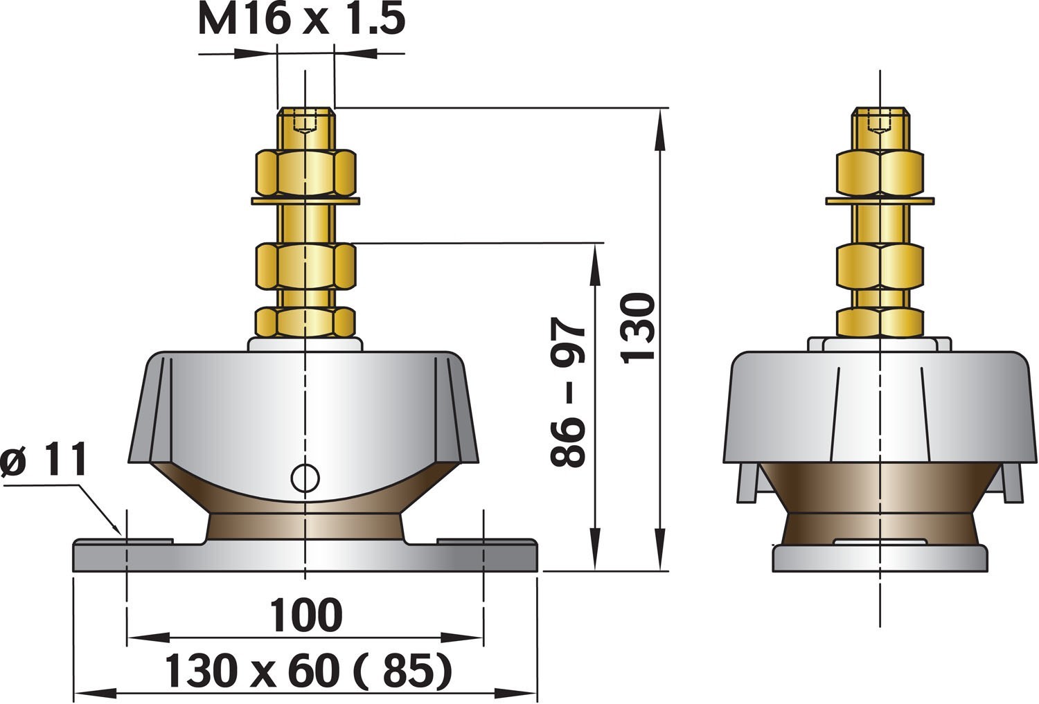 FlexiMotortrillingsdemper voor 3-cilinder scheepsdieselmotoren
