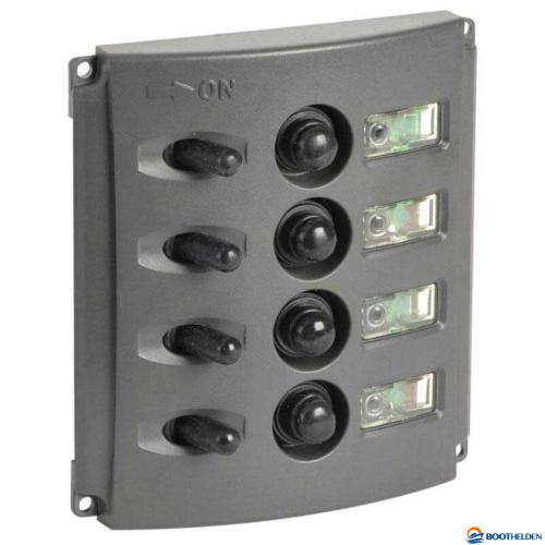 Schakelpaneel 12V met dubbele LEDs 4 schakelaars