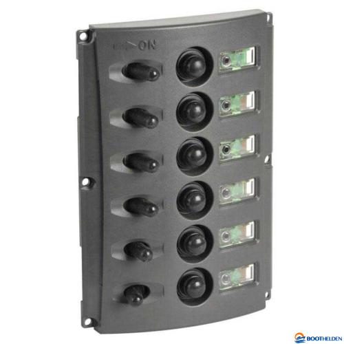 Schakelpaneel 12V met dubbele LEDs 6 schakelaars