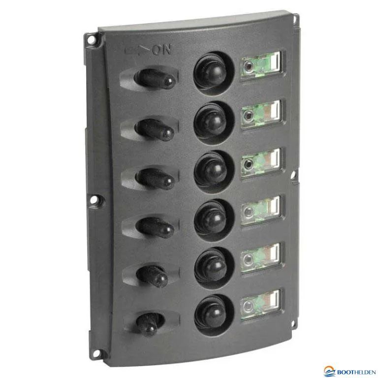 Schakelpaneel 12V met dubbele LEDs 6 schakelaars