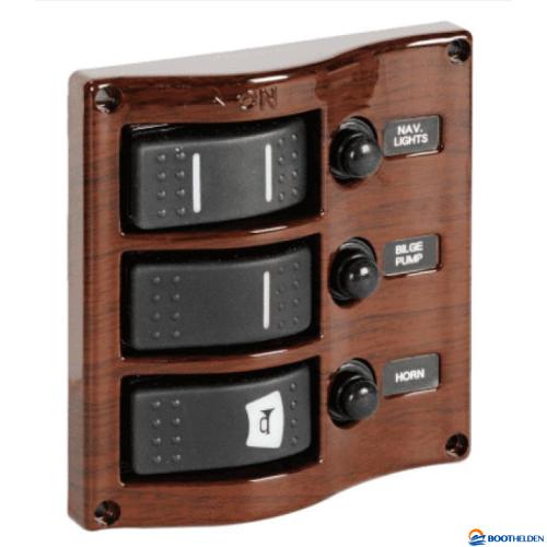 Schakelpaneel 3V verticaal Mahony look