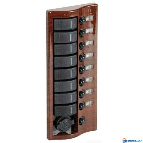 Schakelpaneel 9V horizontaal Mahony look