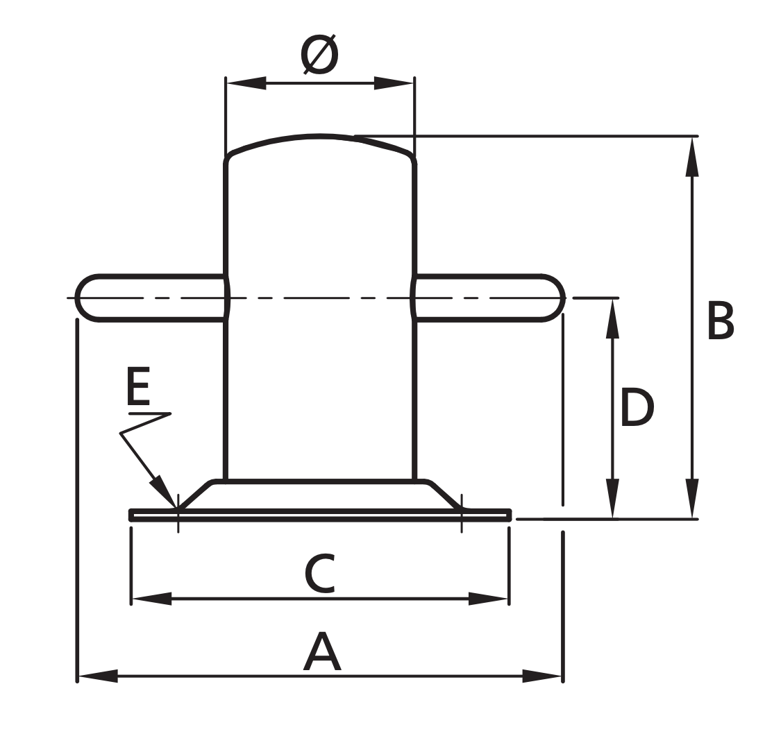Vetus ACHIL150 Bolder RVS met voetplaat 1800 kgf Ø80mm-2