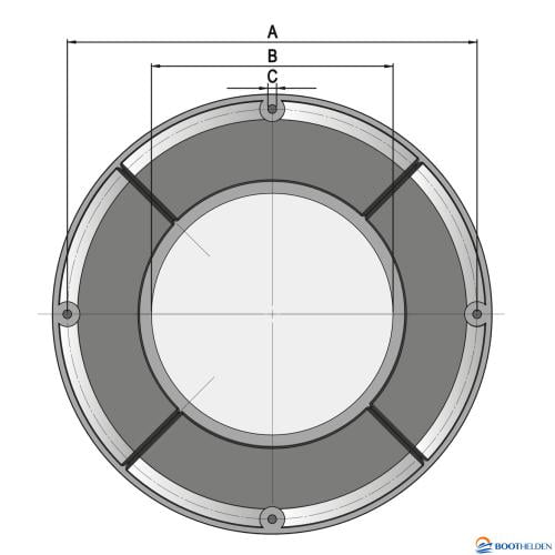 Vetus BOXAD125 Adapterflens doradebox luchthapper Ø125mm-3