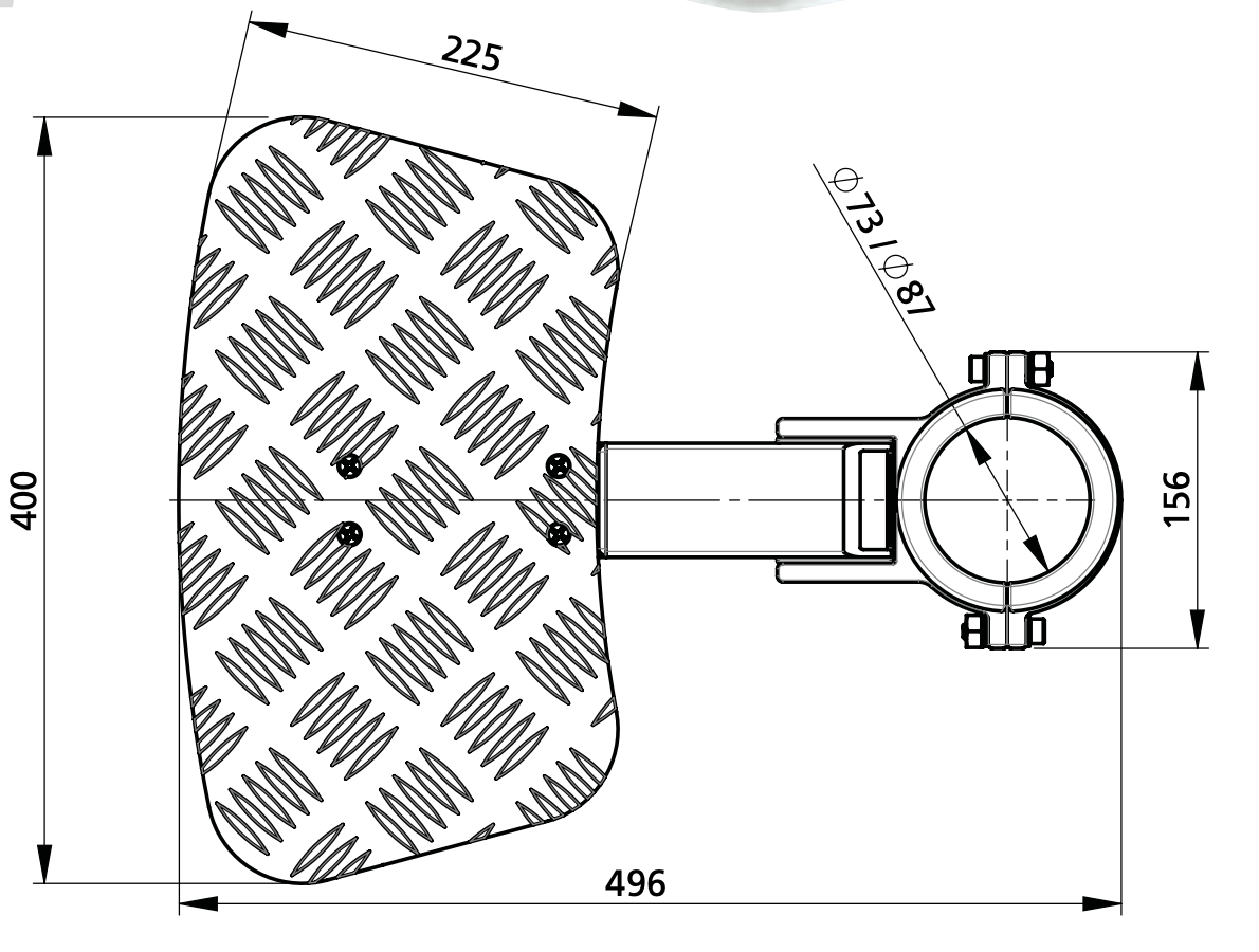 Vetus FTREST73 Voetsteun draaibaar, inklapbaar 73 mm-4