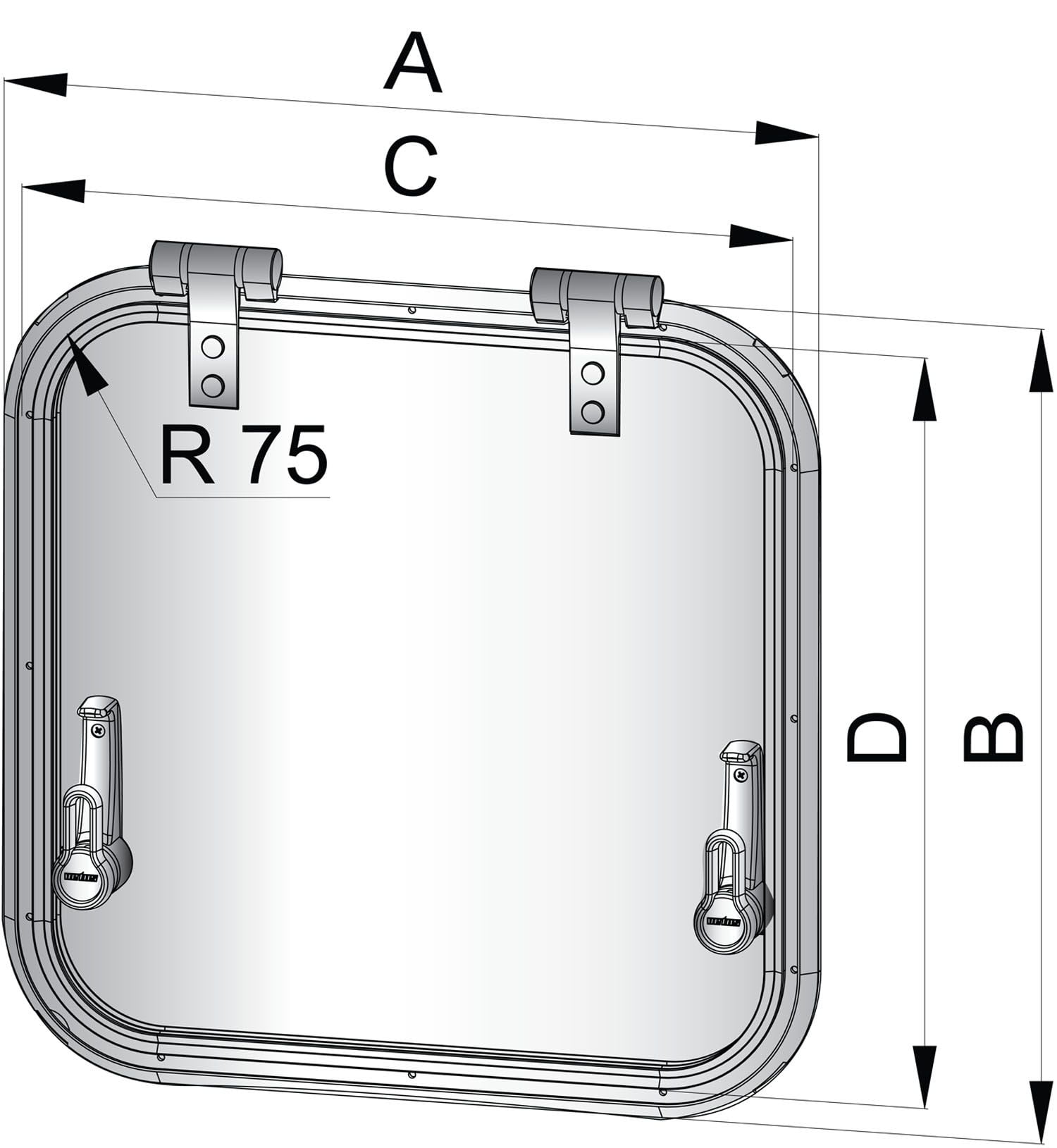 Vetus PLA50L Planus vluchtluik 471x471mm-3