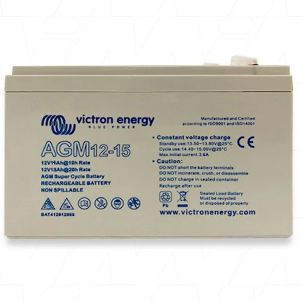 Victron Energy AGM Super Cycle accu 12V/15Ah (Faston)